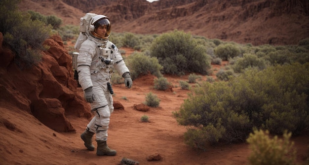 Un astronauta in missione per terraformare un pianeta arido