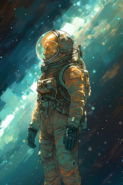 Un astronauta in tuta spaziale