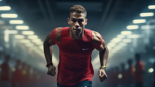 Un atleta è pronto a correre Generative Ai