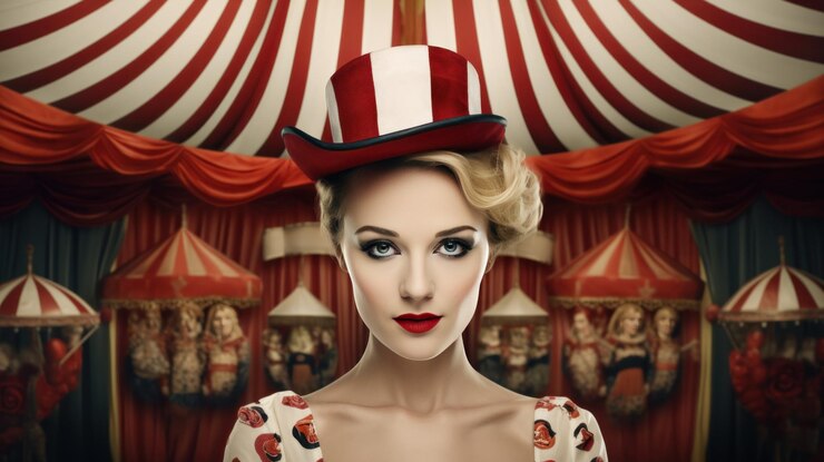 un atto di circo in sottofondo