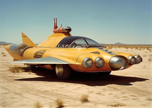 Un'auto futuristica del film The Flying Car Company.