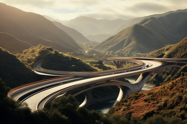 un'autostrada con una vista dell'autostrida