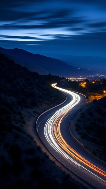 Un'autostrada notturna catturata in una straordinaria lunga esposizione