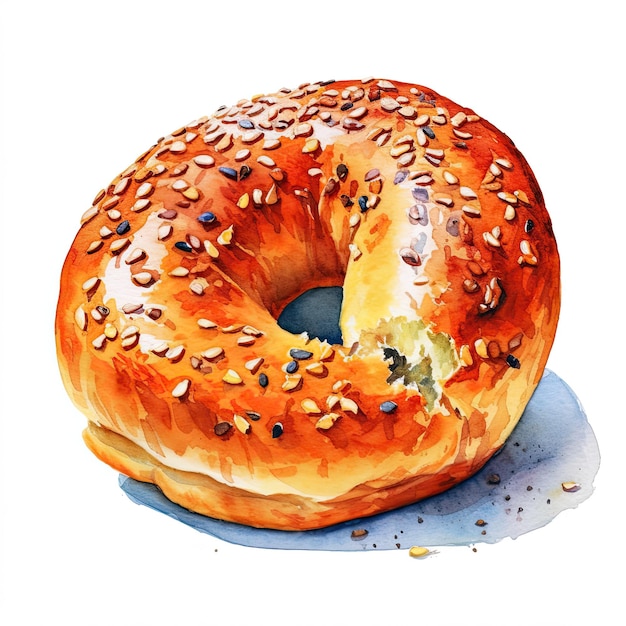 Un bagel con dei semi sopra