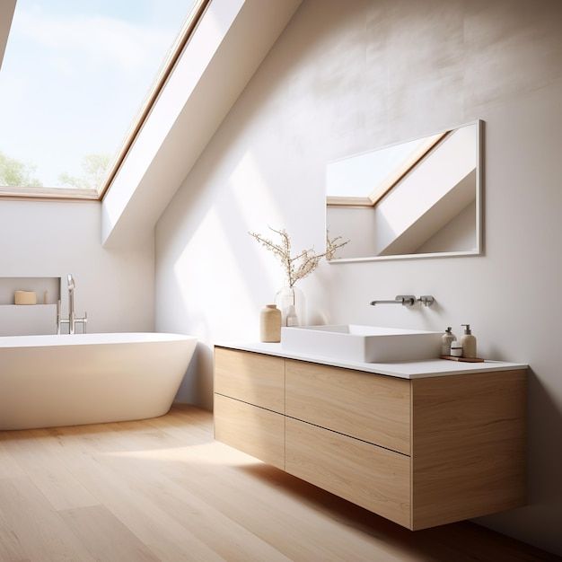 Un bagno bianco minimale