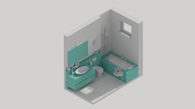 Un bagno con lavabo verde e wc bianco.
