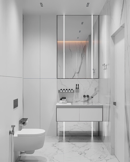un bagno con un lavandino e uno specchio che dice " bagno "