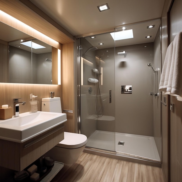 Un bagno moderno ed elegante AI