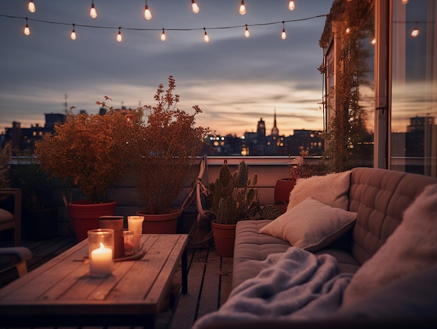 Un balcone con vista sulla città