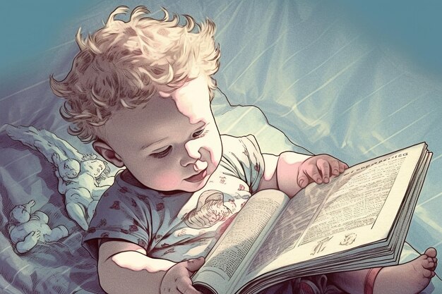 Un bambino che legge un libro