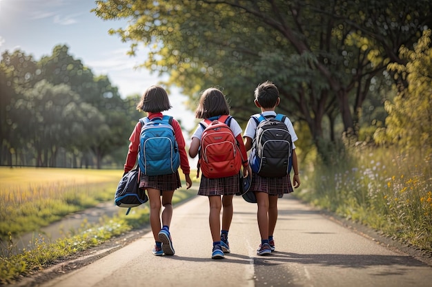 un bambino che torna a scuola