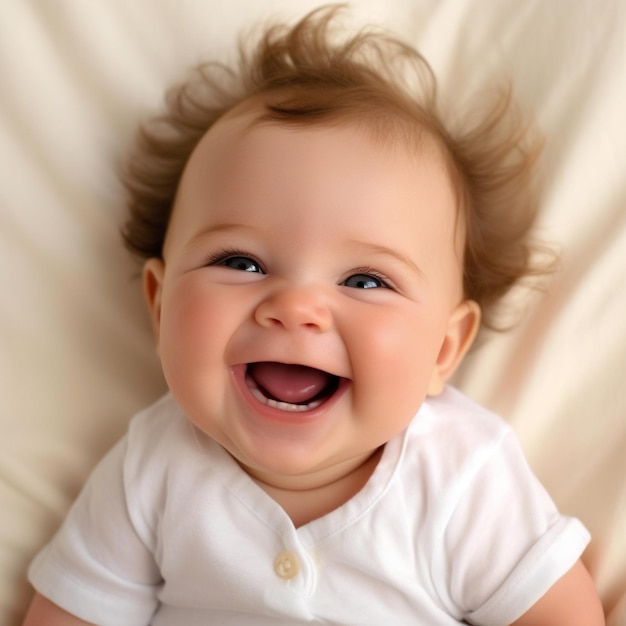 un bambino con un grande sorriso sul volto