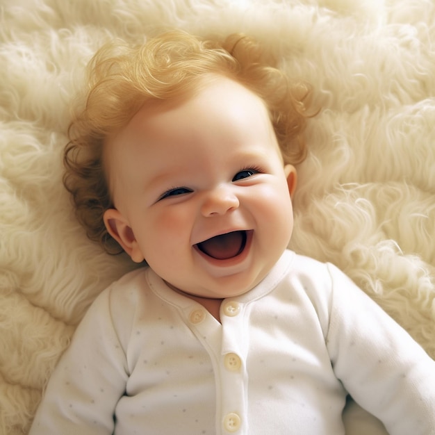 un bambino con un grande sorriso sul volto