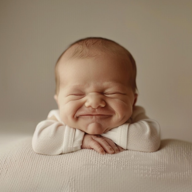 un bambino con un sorriso sul viso