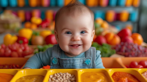 Un bambino con una camicia blu