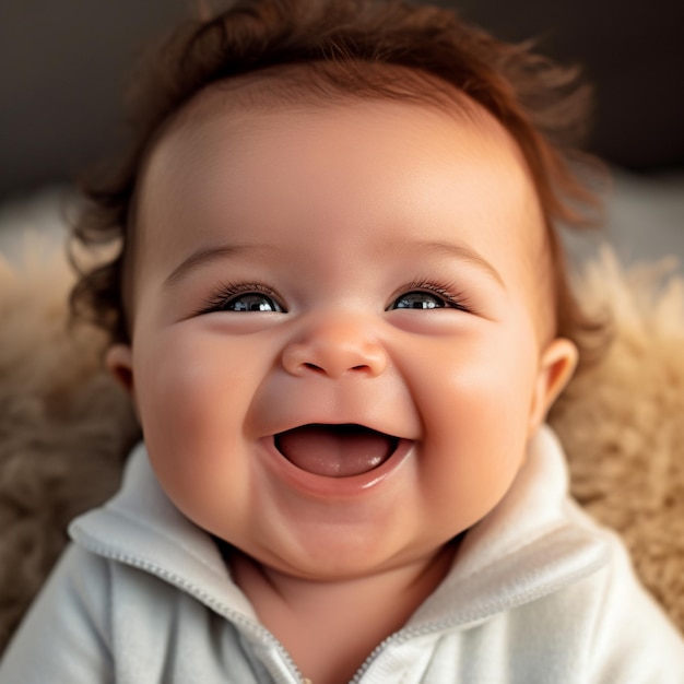 un bambino con una maglietta bianca che dice un sorriso felice