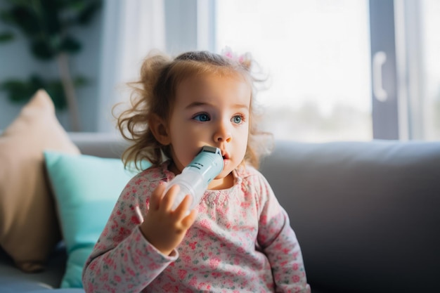 Un bambino ha l'asma