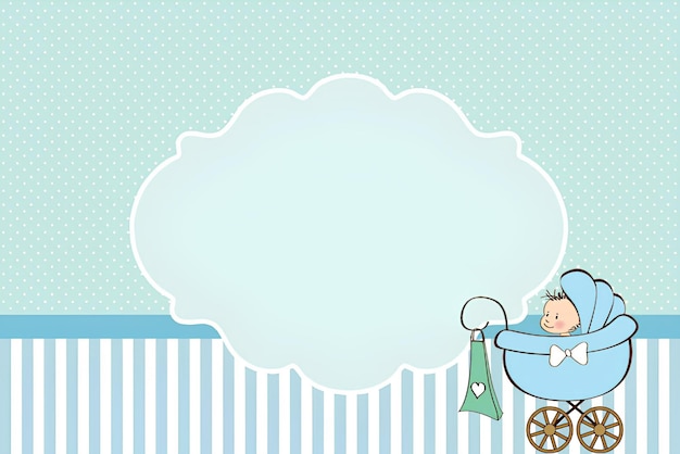 un bambino in un passeggino con un bambino nell'angolo