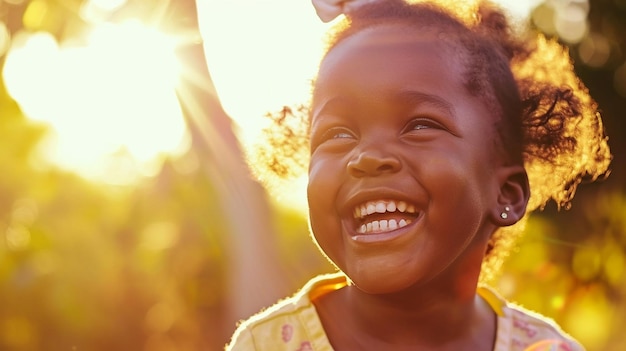 Un bambino piccolo sta esprimendo la sua felicità