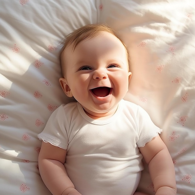 Un bambino ride e sorride e ride