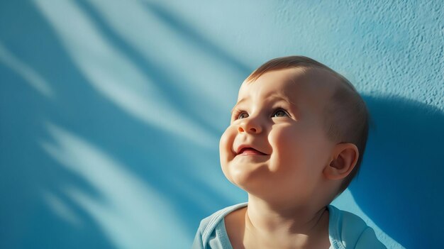 Un bambino sta guardando il cielo