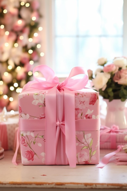 Un bel Natale rosa che abbraccia le delizie della stagione