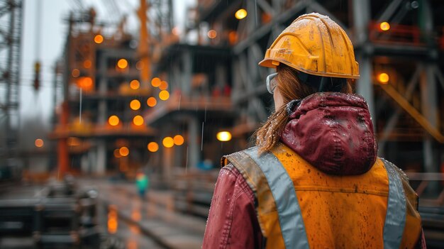 Un bell'ingegnere e un architetto che lavorano in un cantiere con un rapporto di spesa calcolato