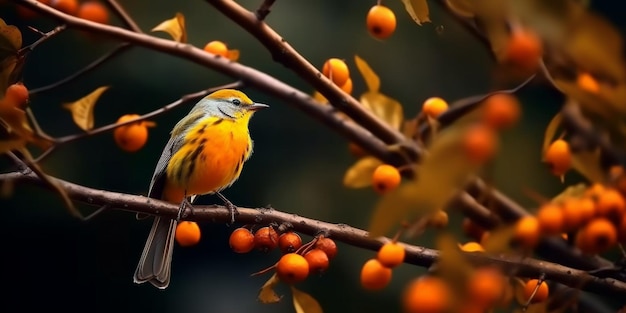 Un bell'uccello appoggiato su un ramo d'albero