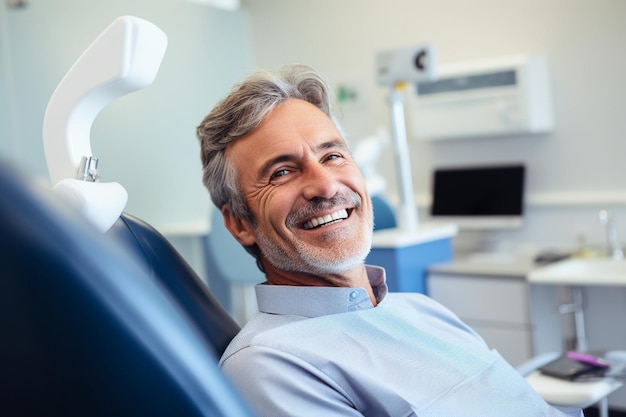 Un bell'uomo allo studio dentistico