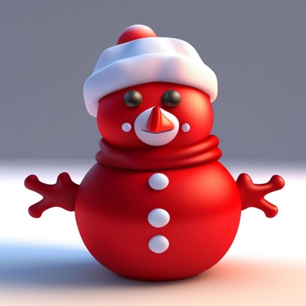Un bell'uomo di neve di Natale in 3D