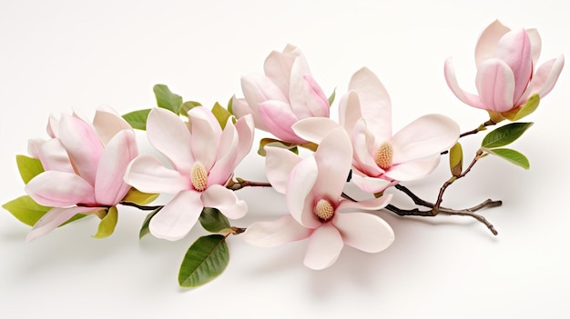 Un bellissimo bouquet di magnolie in fiore isolato