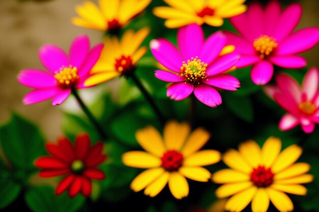 Un bellissimo bouquet Il caleidoscopio della natura Un bouquet mozzafiato di splendore floreale IA generativa