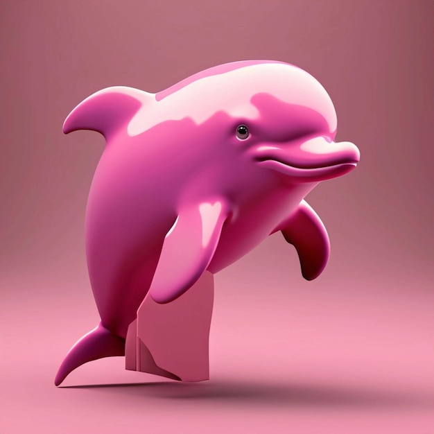 Un bellissimo delfino rosa con ali d'angelo rosa generativo AI
