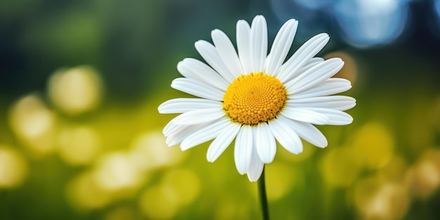 Un bellissimo fiore della margherita ingrandito in macro