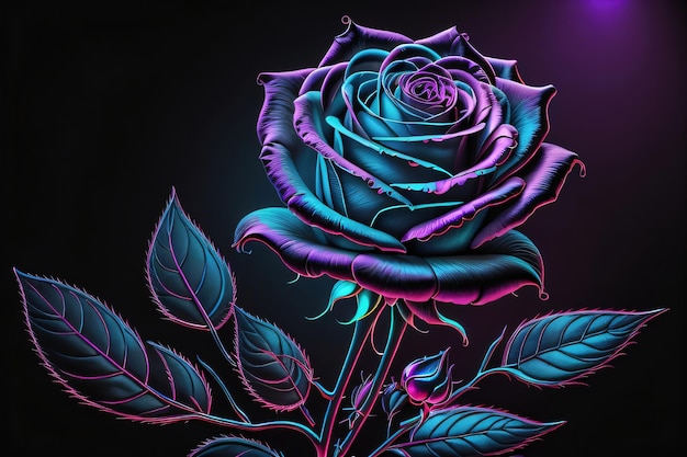 un bellissimo fiore rosa al neon