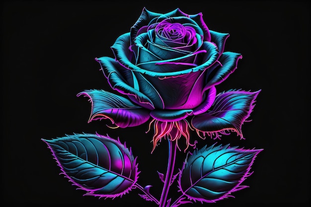 un bellissimo fiore rosa al neon