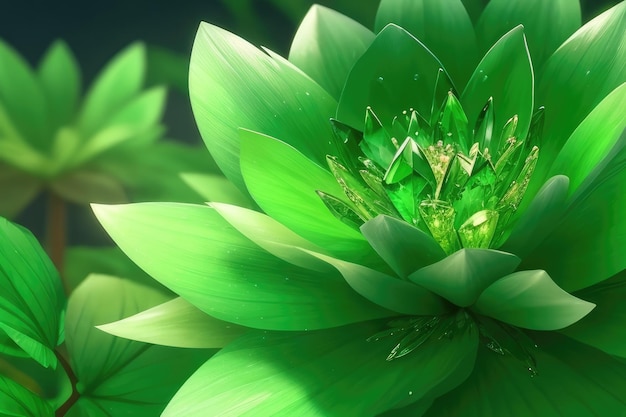 Un bellissimo fiore verde