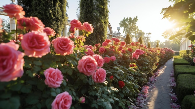 un bellissimo giardino di rose