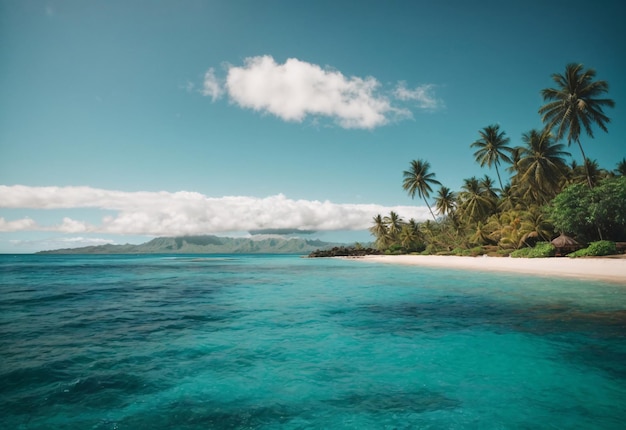 Un bellissimo paesaggio sulla spiaggia di acque poco profonde