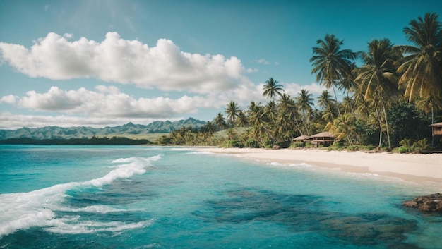 Un bellissimo paesaggio sulla spiaggia di acque poco profonde