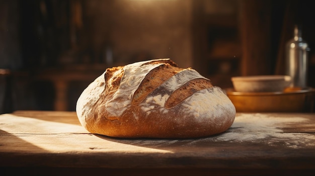 un bellissimo pane a lievitazione naturale su un piatto tradizionale 2