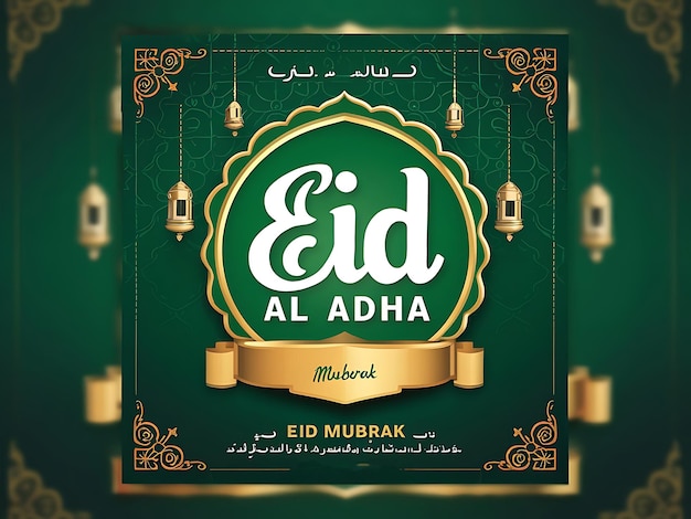 Un bellissimo poster e banner per i social media per l'Eid Al Adha con un'armonia di tradit
