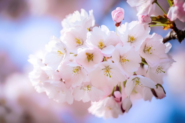 Un bellissimo sfondo primaverile con albero in fiore e fiori primaverili bianchi in natura