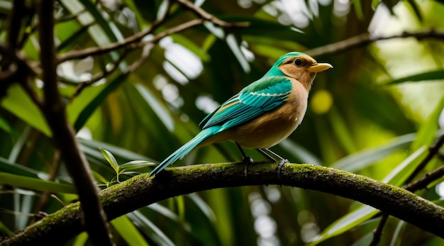 Un bellissimo uccello nella giungla