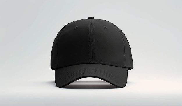 un berretto da baseball nero su sfondo bianco