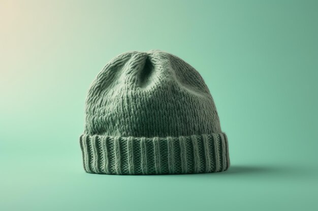 Un berretto verde con sopra la scritta "beanie".