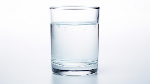 Un bicchiere d'acqua isolato sullo sfondo
