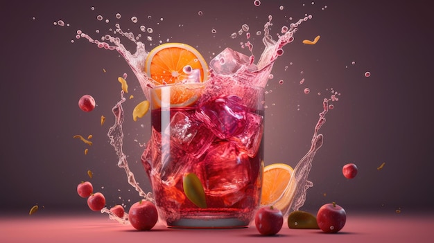 Un bicchiere da cocktail su un tavolo Illustrazione