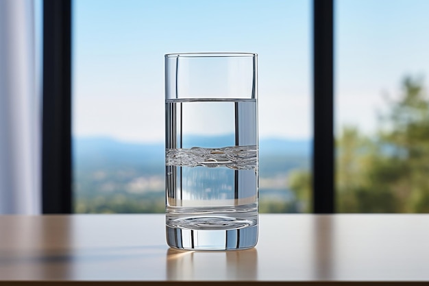 Un bicchiere di acqua potabile pulita Ai generativa