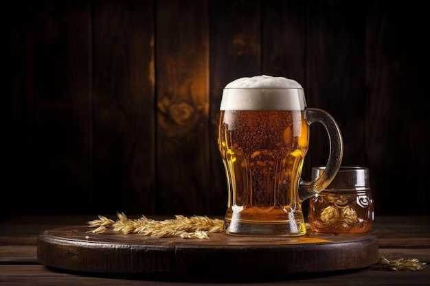 un bicchiere di birra con la scritta "lager" in alto.
